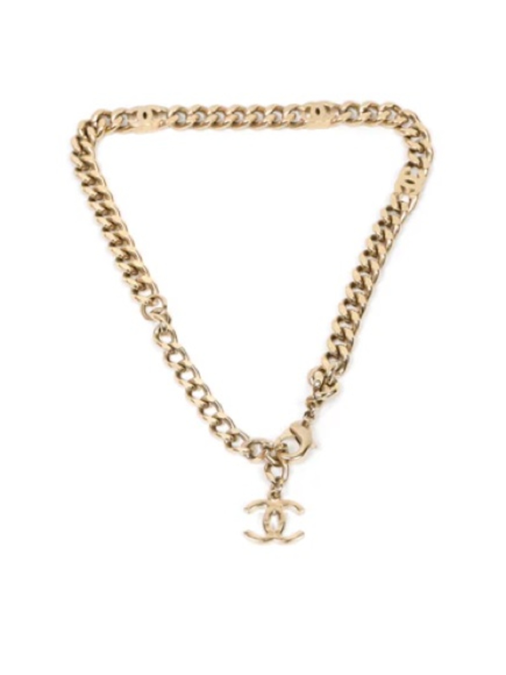 ❤️SOLD❤️ RARE CHANEL Gold-Tone CC Charm Chain Necklace